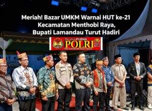 Meriah! Bazar UMKM Warnai HUT ke-21 Kecamatan Menthobi Raya, Bupati Lamandau Turut Hadiri