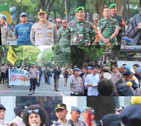Polrestabes Bandung Bersama Unsur TNI, Brimob, Jajaran Polsek, Kodim Kota Bandung Dan Lanal Kota Bandung Giat Pengamanan Unras