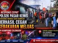 Polsek Pasar Kemis Gerak Cepat Tangani Kebakaran Kontrakan, Api Berhasil Dicegah Meluas