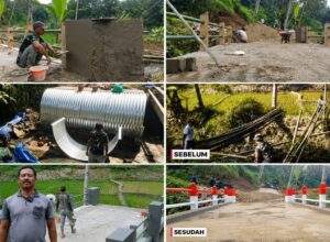 Kodim 0605/Subang Bersama Warga Bangun Jembatan Armco, Tingkatkan Akses dan Perekonomian Masyarakat