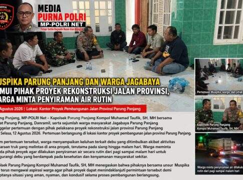 Kapolsek Parung Panjang, Camat dan Danramil Temui Pelaksana Rekonstruksi Jalan Provinsi, Warga Jagabaya Keluhkan Debu Tronton