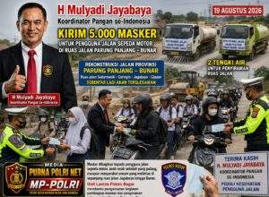 H. Mulyadi Jayabaya Kirim 5.000 Masker Untuk Pengguna Jalan di Tengah Pengerjaan Jalan Provinsi Parung Panjang–Bunar