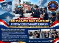 Antisipasi Dampak Abu Vulkanik Anak Krakatau, BPPKB HDS DPD Banten Bersama DPC Kabupaten Tangerang Beserta Jajaran PAC Bagikan Masker Gratis untuk Pengguna Jalan