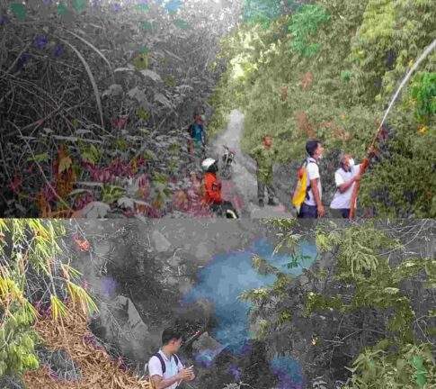 Api Berkobar di Enam Titik Desa Rancabango, Polisi dan Tim Gabungan Berjibaku Padamkan Karhutla