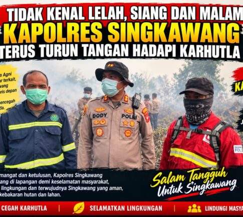 Kapolres Singkawang Turun Langsung Padamkan Karhutla, Ajak Warga Jaga Lingkungan dan Kesehatan
