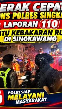 Gerak Cepat Respons Polres Singkawang Laporan 110, Datangi Lokasi Kebakaran di Jalan Setia Budi